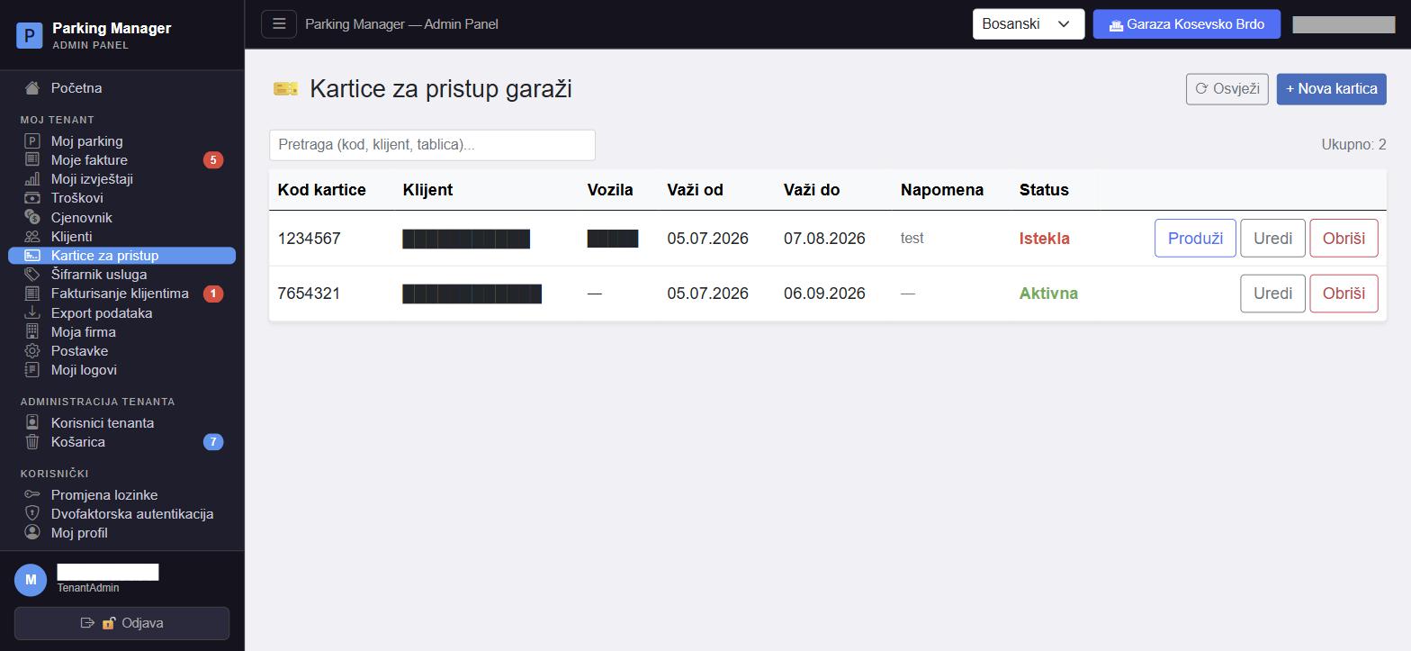 Access cards