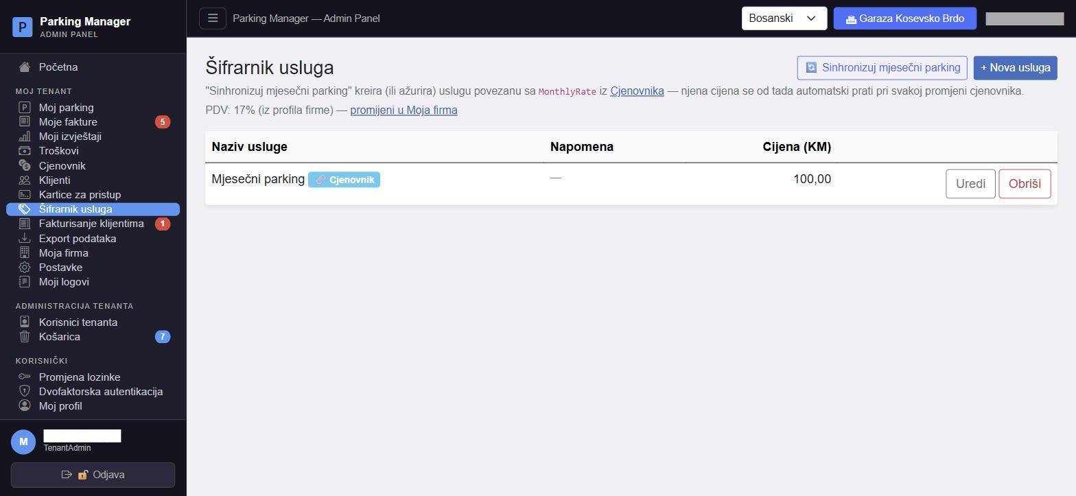 Service catalog