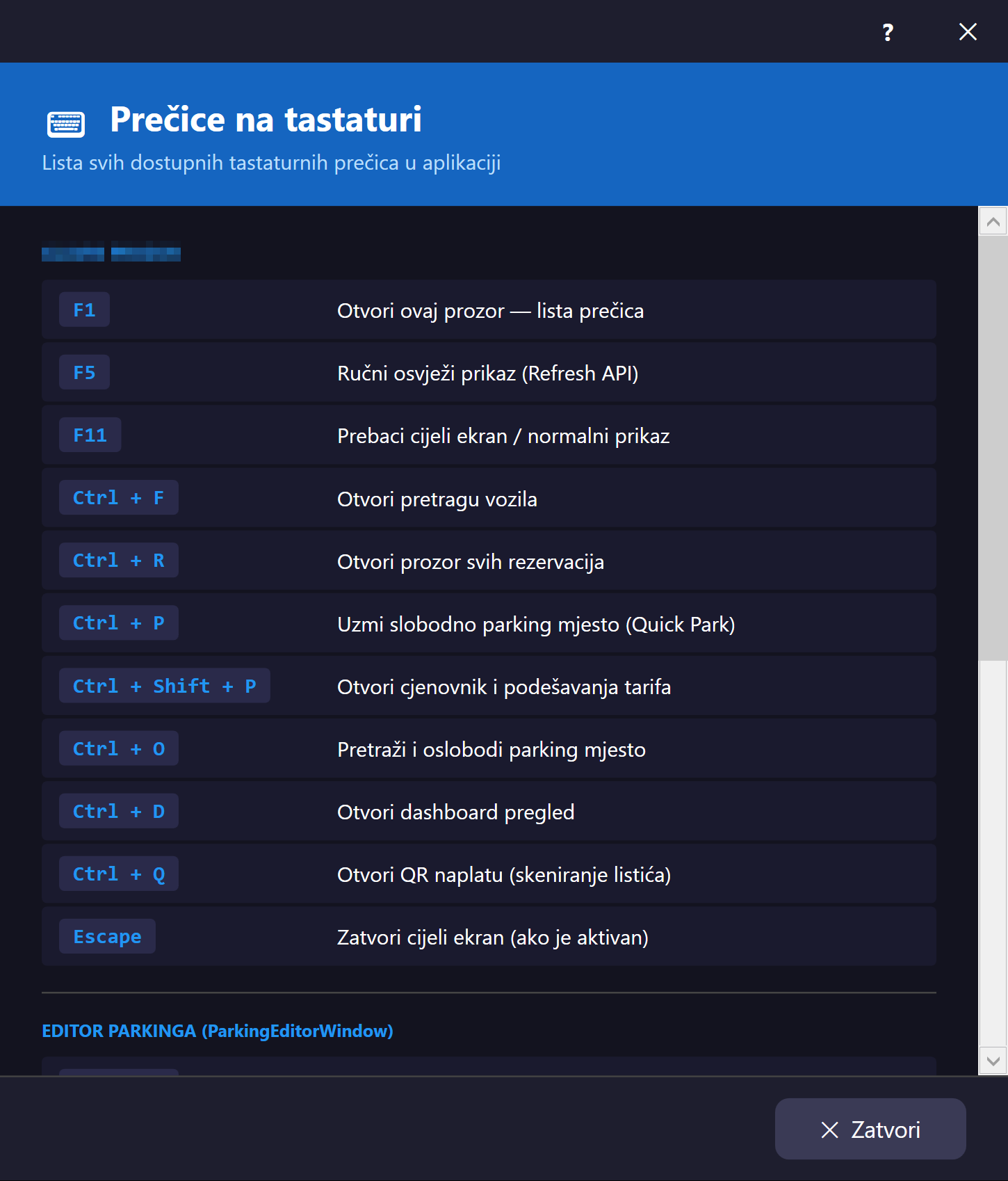 Keyboard shortcuts